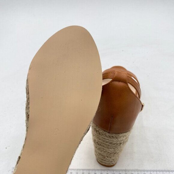 FOWT Brown Espadrille Ankle Straps Buckle Wedge Open Toe Platform Dress Sandals - Picture 6 of 8